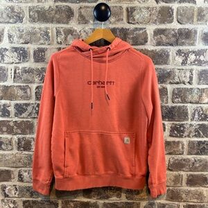 Carhartt Womens Rust Hoodie Sweater Sz M